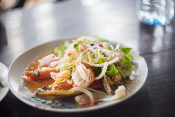 Spicy seafood salad