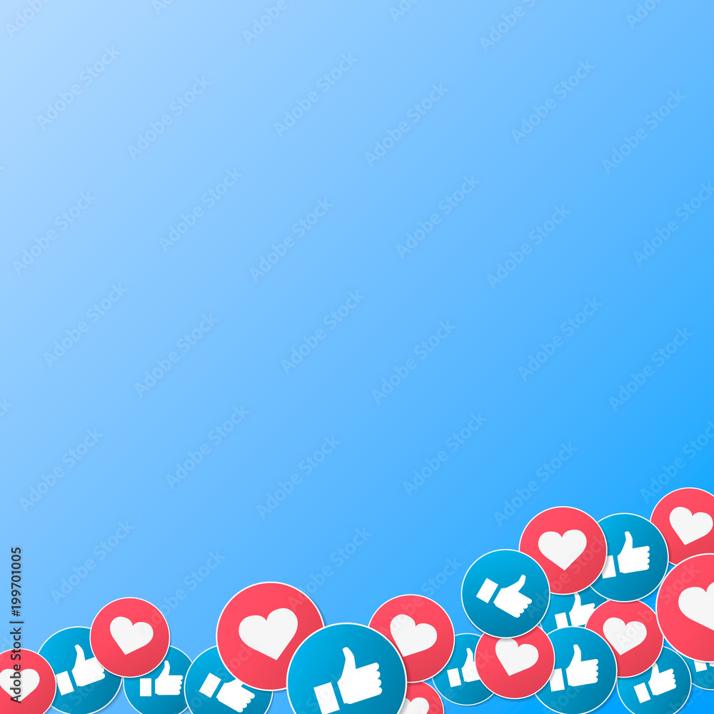 Poster vector 3d social network like icons abstract conceptual illustration isolated on white background. d