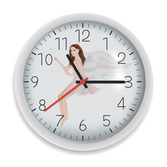 Vector Clock Icon. Timer on white background.Clock with a composition.Vector illustration