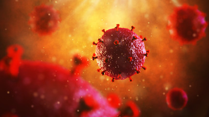 3d illustration of HIV virus. Medical concept - 199701096
