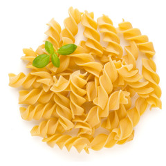 Pasta spiral isolated on the white background.