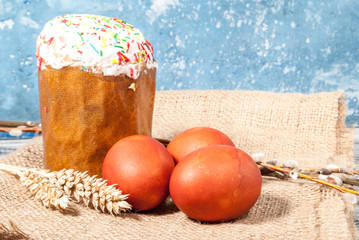 Eggs Easter cake Wheat chunks and willows