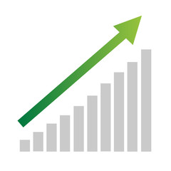 Green business arrow going up
