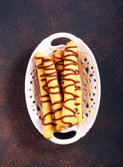 Shortbread sticks with chocolate drizzle