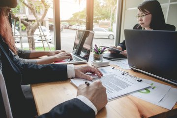 Business people meeting at working with financial reports