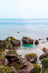 Rock cliff and cape of East cape Hennazaki, Miyako, Okinawa, Japan