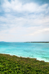 Blue water at sea channel at Kurima island, Miyako, Okinawa