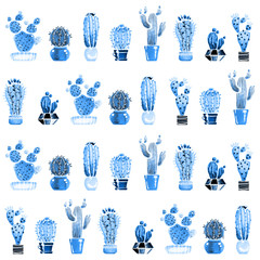 cacti pattern seamless hand drawn repeatable © Koletak