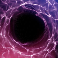 Futuristic Background. Lightning vortex background. 3D render illustrator. Abstract Tunnel. Futuristic Style. Turning Tube. Perspective Backdrop. Frame with space for text.