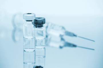 Vaccine with hypodermic syringe and needle 