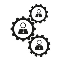 Cogwheels team work icons