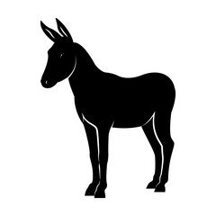 Vector image of silhouette of donkey