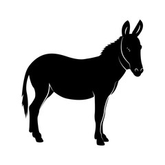 Vector image of silhouette of donkey