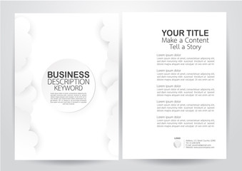 Flyer design with paper craft cloud and copy space.