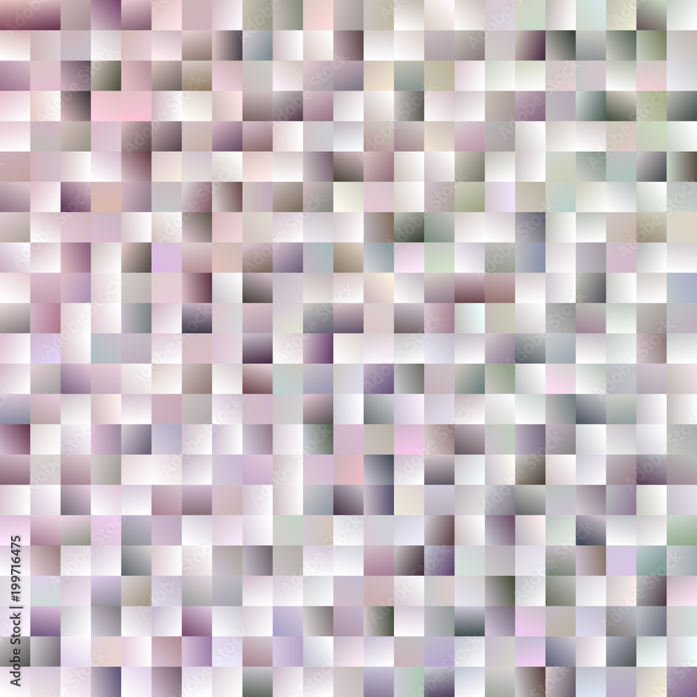 Poster gradient abstract square background - digital mosaic vector graphic design from squares in light ton
