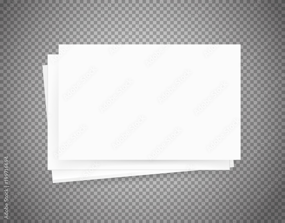 Poster white paper sheets on transparent background vector illustration