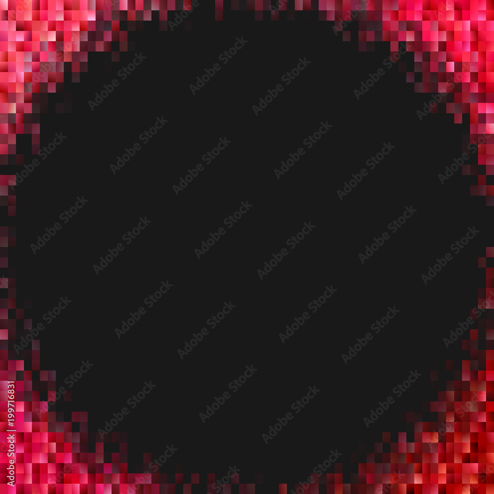Poster abstract mosaic rectangle background - digital vector graphic from red gradient rectangles with blan