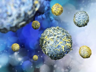 Stem cells, undifferentiated (immature) cells,
3D rendering
