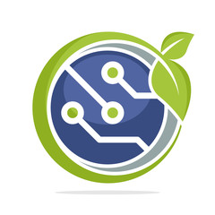 logo icon for green technology business, environmentally friendly