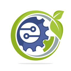 logo icon for green technology business, environmentally friendly