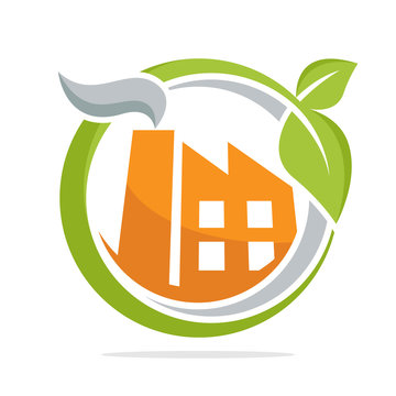 iconic logo with the concept of environmentally friendly industry, eco-friendly green technology