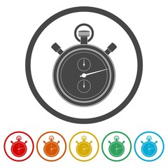 Timer icon, Stop watch icon, 6 Colors Included