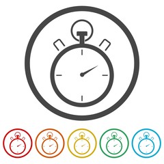 Fototapeta premium Timer icon, Stop watch icon, 6 Colors Included