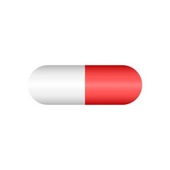 Pill vector icon in flat style. Tablet illustration on white isolated background. Capsule medical concept.