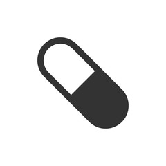 Pill vector icon in flat style. Tablet illustration on white isolated background. Capsule medical concept.