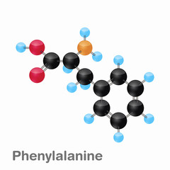 Molecular omposition and structure of Phenylalanine, Phe, best for books and education