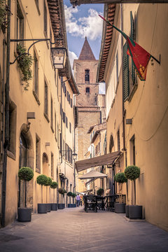 Fototapeta Beautiful street of Arezzo, Tuscany