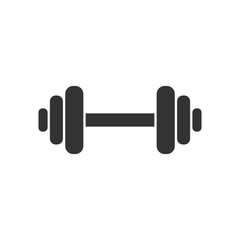 Dumbbell fitness gym in flat style. Barbell illustration on white isolated background. Bodybuilding sport concept.