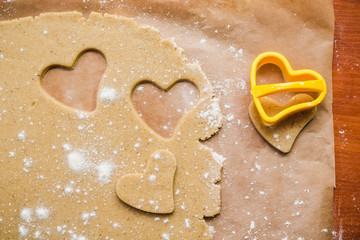The process of making ginger biscuits, gingerbread
