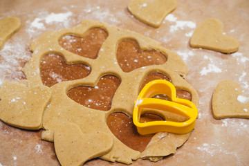 The process of making ginger biscuits, gingerbread