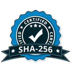 SHA-256 Certified label illustration