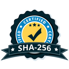 SHA-256 Certified label illustration