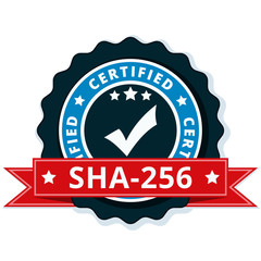 SHA-256 Certified label illustration