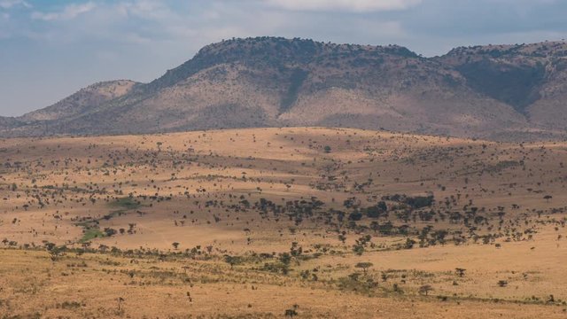 Timelapse of hills and plains in Maasai Mara