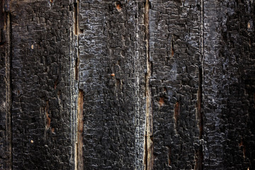 Weathered faded black burnt wooden background
