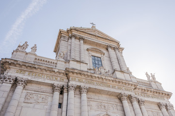 Fototapeta premium Solothurn, Stadt, Altstadt, St. Ursen-Kathedrale, Kathedrale, Barock, Altstadthäuser, Treppenaufgang, Stadtrundgang, Frühling, Schweiz