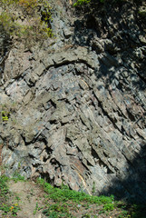 Felswand im Vitsenböhl Steinbruch in Düdinghausen