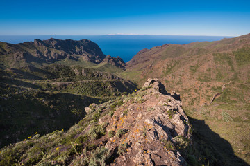 landscape of Volcanic mountains, in Tenerife, canary islands, Spain.