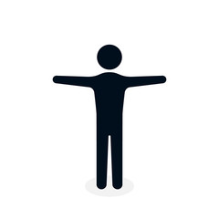 Men silhouette with hands up on white background. Black people silhouette Vector illustration