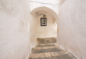 Ostuni (Puglia, Italy) - The gorgeous white city in province of Brindisi, Apulia region, Southern Italy, with the old historic center on the hill and beside the sea