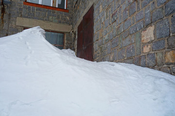 Snowy garage