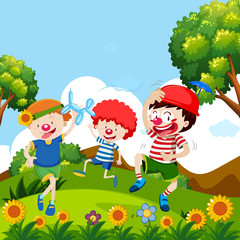 Obraz na płótnie Canvas Happy Kids in the Garden