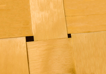 Background woven light beige cloth with wide birch bark strips intertwined eco natural base