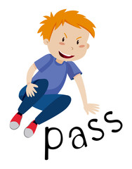 A Boy doing a pass move