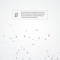 Polygonal space background with connecting dots and lines. Abstract connection structure design