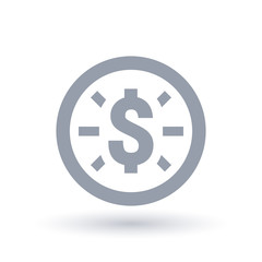 American dollar icon. Money symbol. Coin sign. Vector illustration.